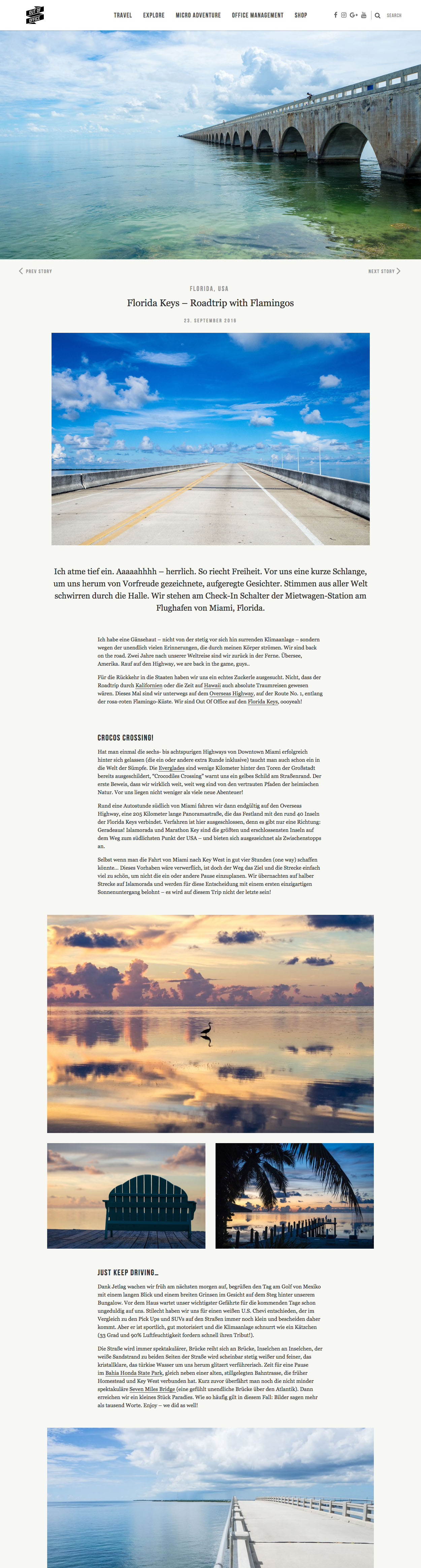 Variante B Case Relaunch des Travel-Blogs OUT OF OFFICE – www.oooyeah.de